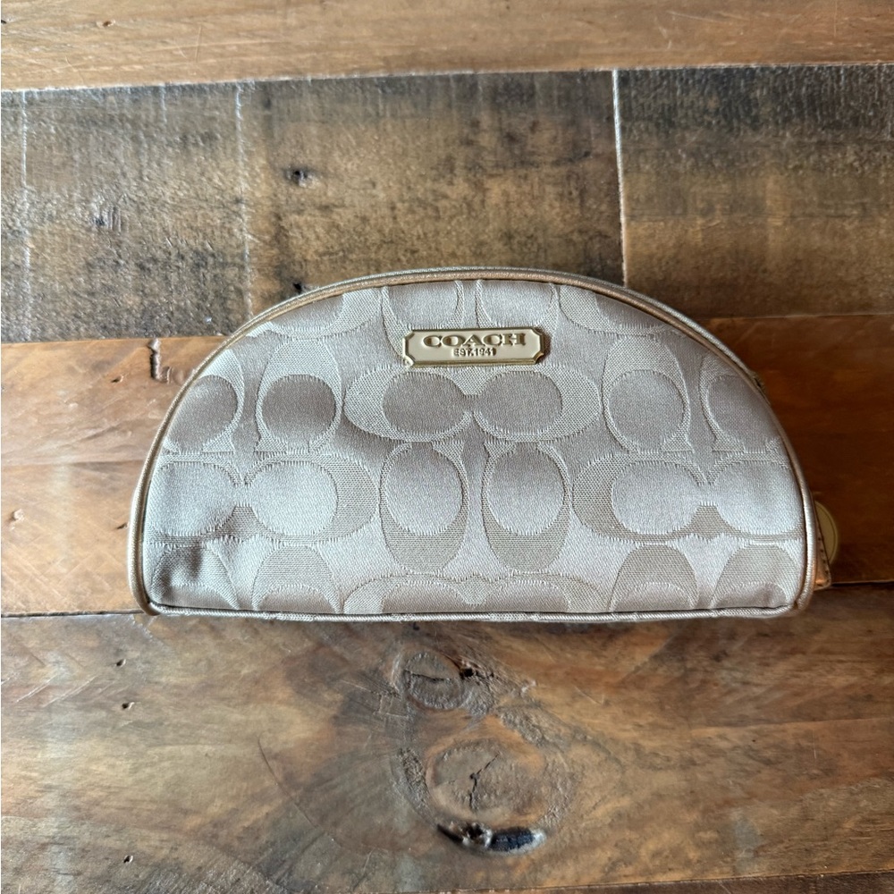 Coach limited edition for Estée Lauder tan makeup pouch